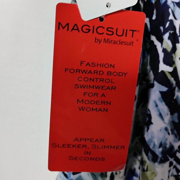 Magicsuit Miraclesuit Tankini Top Tiers Ruffles Flattering Blue Black Print 10 - Picture 12 of 14